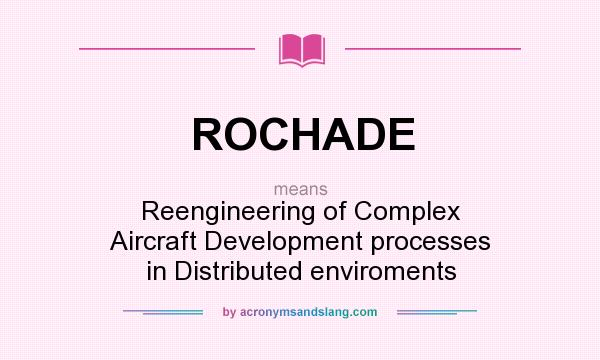 What does ROCHADE mean? It stands for Reengineering of Complex Aircraft Development processes in Distributed enviroments