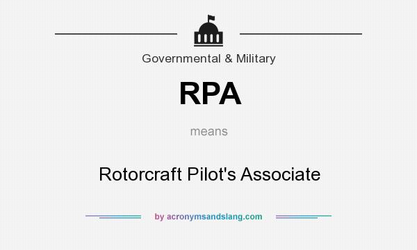 What does RPA mean? It stands for Rotorcraft Pilot`s Associate