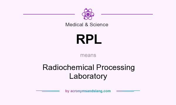What does RPL mean? It stands for Radiochemical Processing Laboratory