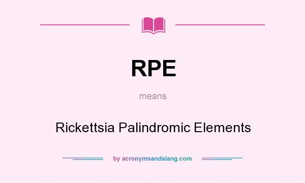 What does RPE mean? It stands for Rickettsia Palindromic Elements