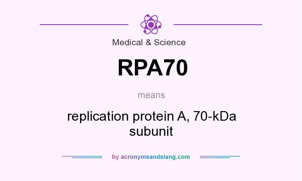 What does RPA70 mean? It stands for replication protein A, 70-kDa subunit