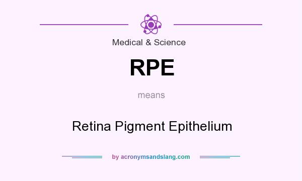 What does RPE mean? It stands for Retina Pigment Epithelium
