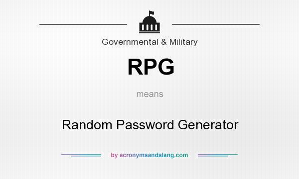 What does RPG mean? It stands for Random Password Generator