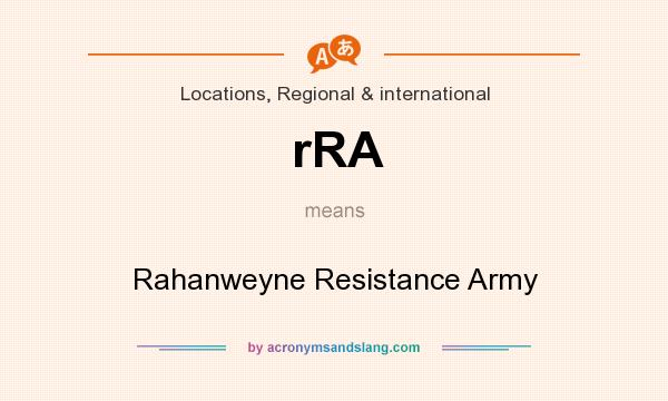 What does rRA mean? It stands for Rahanweyne Resistance Army