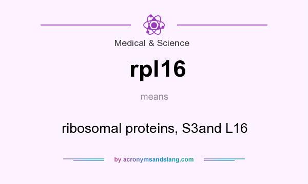 What does rpl16 mean? It stands for ribosomal proteins, S3and L16