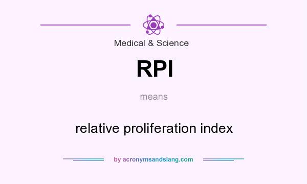 What does RPI mean? It stands for relative proliferation index