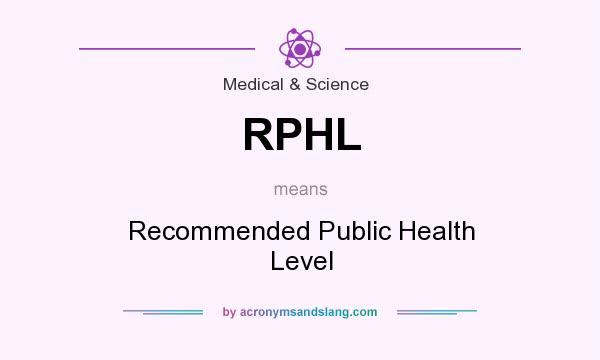 What does RPHL mean? It stands for Recommended Public Health Level