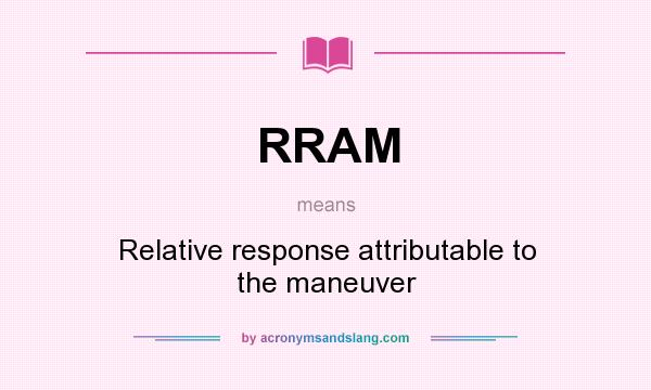 What does RRAM mean? It stands for Relative response attributable to the maneuver