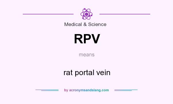 What does RPV mean? It stands for rat portal vein