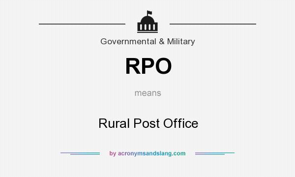 What does RPO mean? It stands for Rural Post Office
