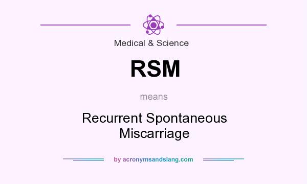 What does RSM mean? It stands for Recurrent Spontaneous Miscarriage