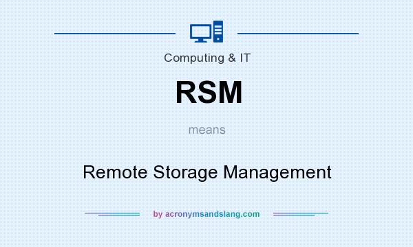 What does RSM mean? It stands for Remote Storage Management