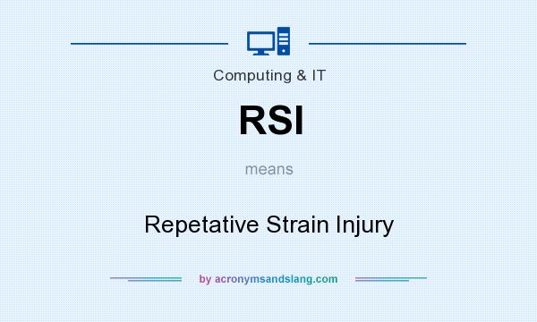What does RSI mean? It stands for Repetative Strain Injury