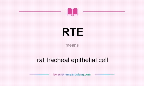 What does RTE mean? It stands for rat tracheal epithelial cell