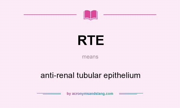 What does RTE mean? It stands for anti-renal tubular epithelium