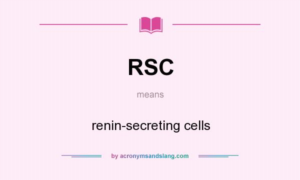 What does RSC mean? It stands for renin-secreting cells