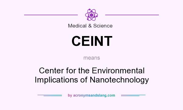What does CEINT mean? It stands for Center for the Environmental Implications of Nanotechnology