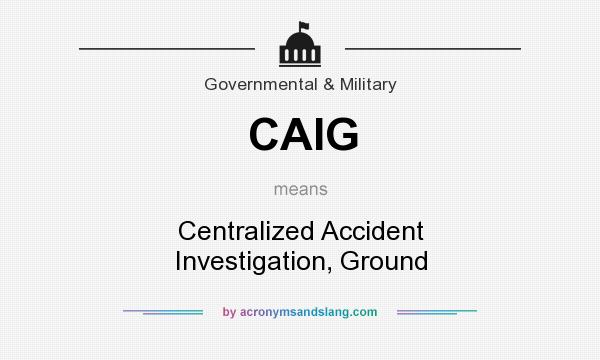 What does CAIG mean? It stands for Centralized Accident Investigation, Ground
