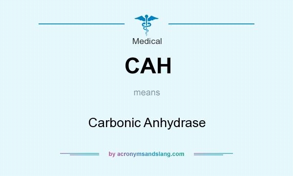 What does CAH mean? It stands for Carbonic Anhydrase