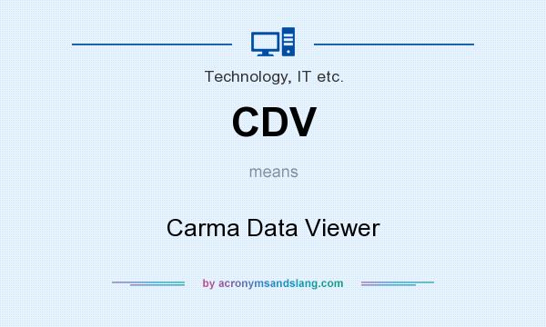 What does CDV mean? It stands for Carma Data Viewer