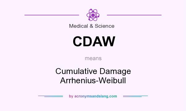 What does CDAW mean? It stands for Cumulative Damage Arrhenius-Weibull