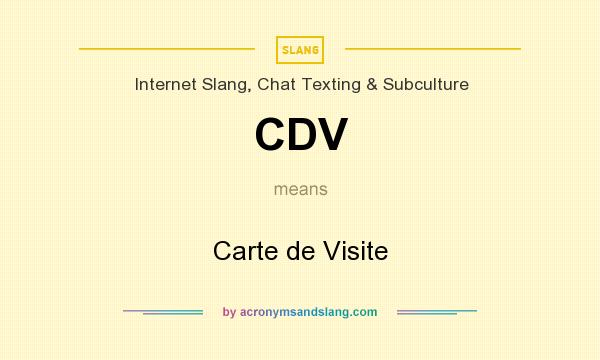 What does CDV mean? It stands for Carte de Visite