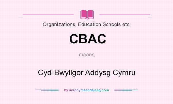 What does CBAC mean? It stands for Cyd-Bwyllgor Addysg Cymru