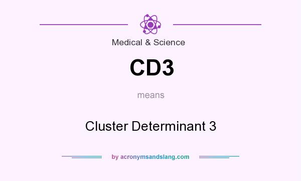 What does CD3 mean? It stands for Cluster Determinant 3