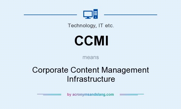 What does CCMI mean? It stands for Corporate Content Management Infrastructure