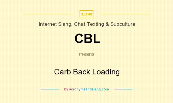What does CBL mean? It stands for Carb Back Loading