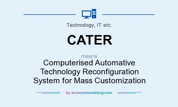 What does CATER mean? It stands for Computerised Automative Technology Reconfiguration System for Mass Customization