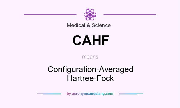 What does CAHF mean? It stands for Configuration-Averaged Hartree-Fock