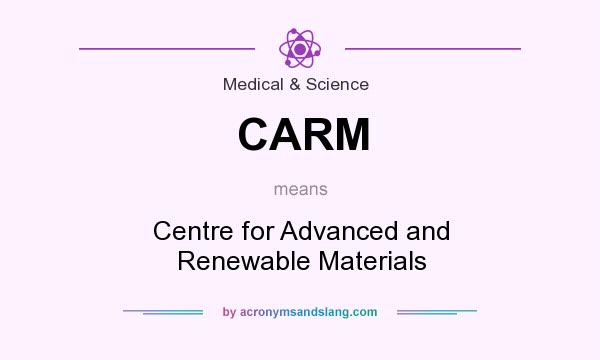 What does CARM mean? It stands for Centre for Advanced and Renewable Materials