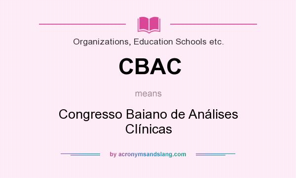 What does CBAC mean? It stands for Congresso Baiano de Análises Clínicas
