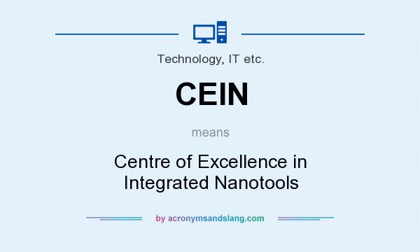 What does CEIN mean? It stands for Centre of Excellence in Integrated Nanotools