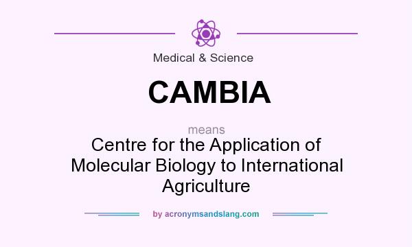 What does CAMBIA mean? It stands for Centre for the Application of Molecular Biology to International Agriculture