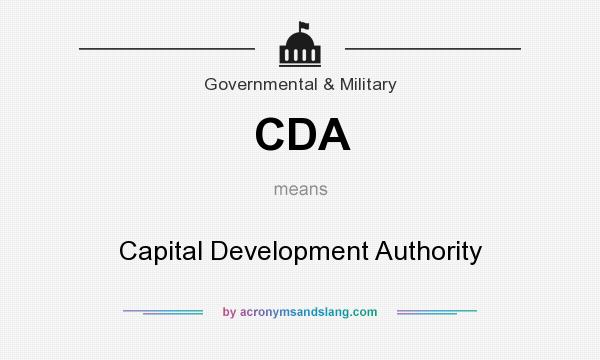 What does CDA mean? It stands for Capital Development Authority