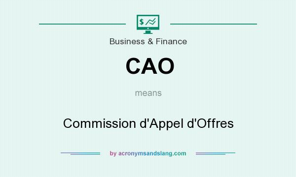 What does CAO mean? It stands for Commission d`Appel d`Offres