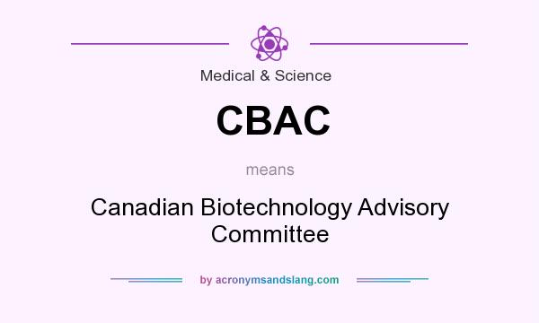 What does CBAC mean? It stands for Canadian Biotechnology Advisory Committee