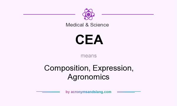 What does CEA mean? It stands for Composition, Expression, Agronomics