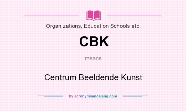 What does CBK mean? It stands for Centrum Beeldende Kunst