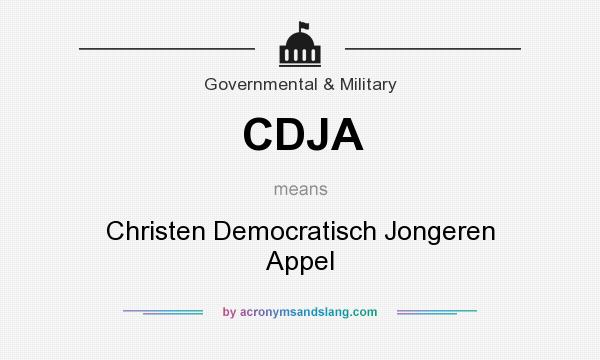 What does CDJA mean? It stands for Christen Democratisch Jongeren Appel