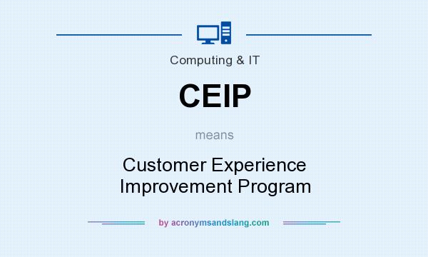 What does CEIP mean? It stands for Customer Experience Improvement Program