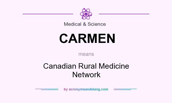 What does CARMEN mean? It stands for Canadian Rural Medicine Network