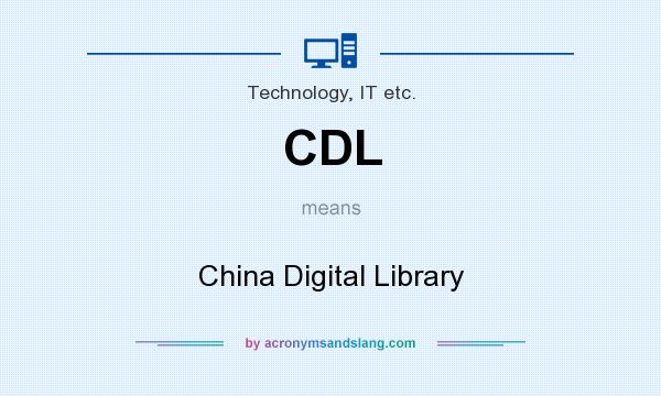 What does CDL mean? It stands for China Digital Library