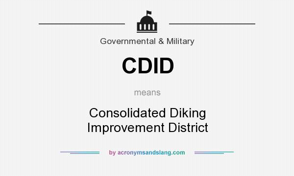 What does CDID mean? It stands for Consolidated Diking Improvement District