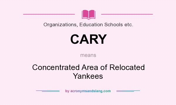 What does CARY mean? It stands for Concentrated Area of Relocated Yankees