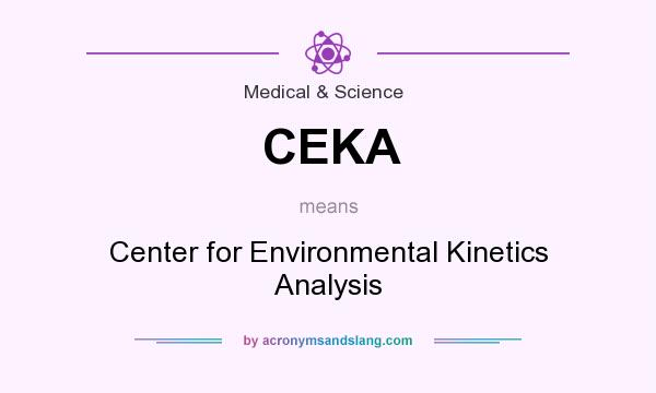 What does CEKA mean? It stands for Center for Environmental Kinetics Analysis