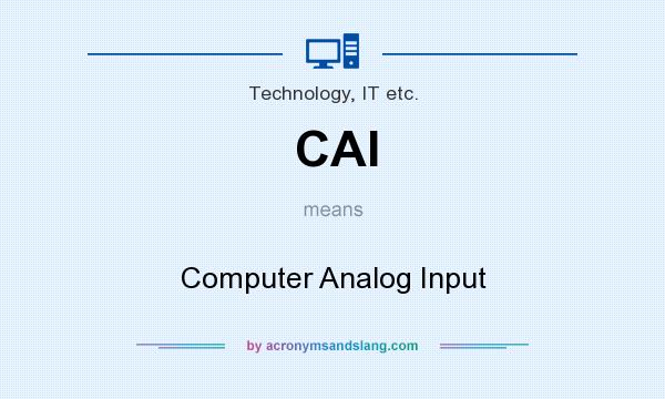 What does CAI mean? It stands for Computer Analog Input
