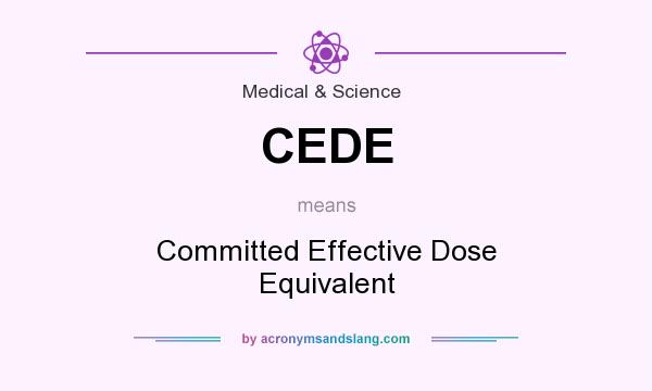 What does CEDE mean? It stands for Committed Effective Dose Equivalent